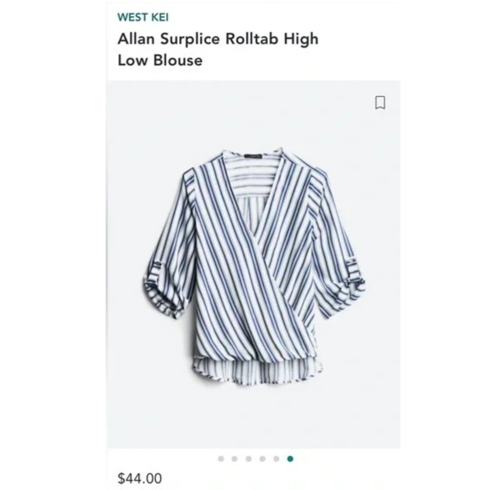 West Kei - Allan Surplice Rolltab High Low Blouse